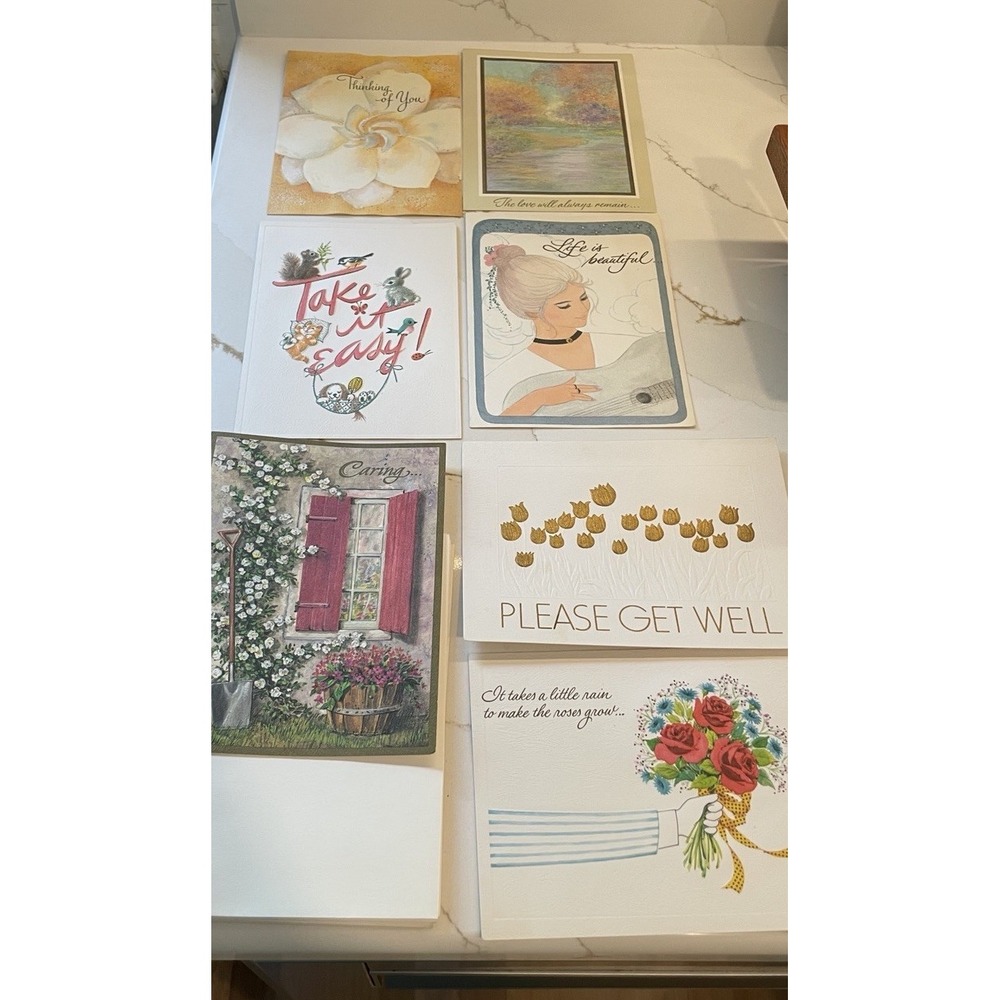 Vintage Greeting Card Lot of 7‎ Envelopes Get Well Caring Bereavement MCM